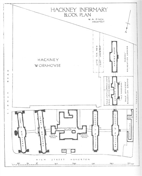 Photo:Hackney Infirmary Block Plan, c.1914
